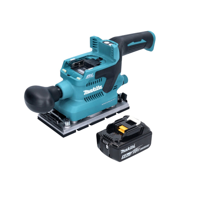 Makita DBO 380 T1 cordless orbital sander 18 V 93 x 185 mm brushless + 1x rechargeable battery 5.0 Ah - without charger