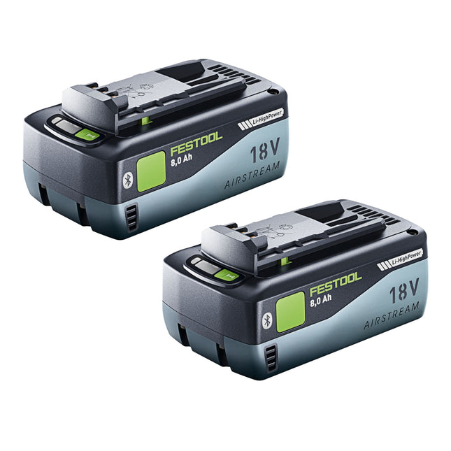 Juego de baterías Festool 2x BP 18 Li 8.0 HP-ASI batería 18 V 8.0 Ah ( 2x 577323 ) 8000 mAh Li-ion con indicador de nivel de carga