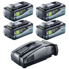 Festool 18V 4x8,0/SCA16 Energy Set 4x batería 18 V 8,0 Ah ( 4x 577323 ) + cargador ( 576953 )