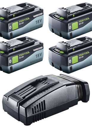 Festool 18V 4x8,0/SCA16 Energie Set 4x Akku 18 V 8,0 Ah ( 4x 577323 ) + Ladegerät ( 576953 )