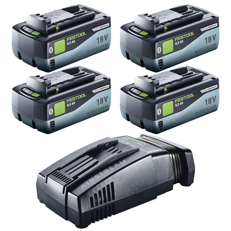 Festool 18V 4x8,0/SCA16 Energie Set 4x Akku 18 V 8,0 Ah ( 4x 577323 ) + Ladegerät ( 576953 )