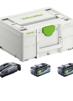 Festool SYS 18V 2x8.0/SCA16 set de energía (577327) 2x batería 18 V 8.0 Ah + cargador + systainer