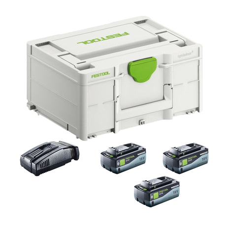 Festool SYS 18V 3x8,0/SCA16 Energie Set 3x Akku 18 V 8,0 Ah ( 3x 577323 ) + Ladegerät ( 576953 ) + Systainer