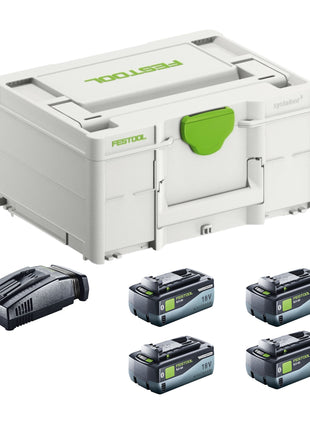 Festool SYS 18V 4x8.0/SCA16 set de energía 4x batería 18 V 8.0 Ah (4x 577323) + cargador (576953) + systainer