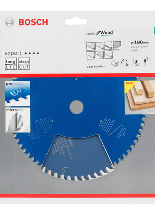 Lame de scie circulaire Bosch Expert for Wood 190 x 20 x 2,6 mm 56 dents pour le bois ( 2608644046 )