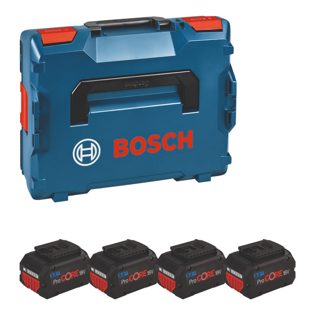 Bosch 4x ProCORE18V 5,5 Ah Professional Set 18 V 4x batteria 5,5 Ah Li-Ion + L-Boxx ( 1600A02A2U )