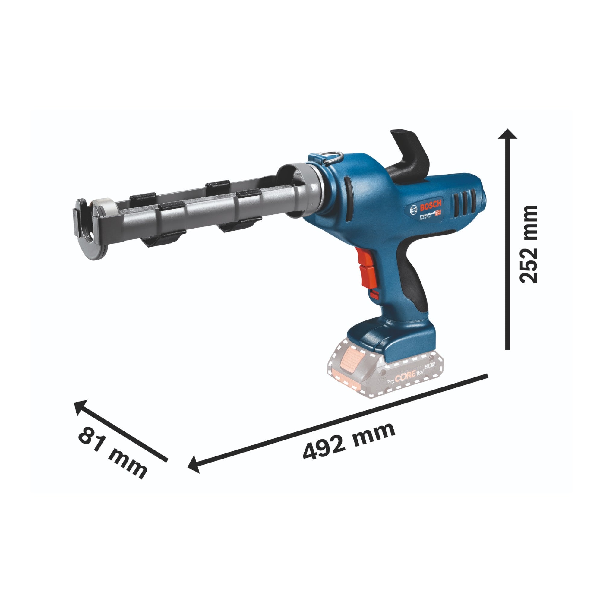 Bosch GCG 18V 310 Professional Akku Kartuschenpresse 18 V 310 ml 3 5 kN Solo 06019C4100 ohne Akku ohne Ladegeraet 1 - toolbrothers