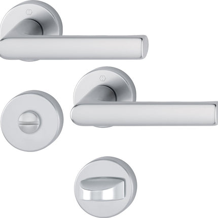 HOPPE Hamburg 1700 / 42KB/42KBS aluminium F1 rose set ( 3000203128 )