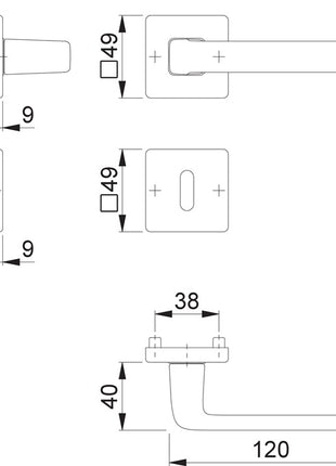 HOPPE Rosettengarnitur Dublin 1124 / 843KV/843KVS Aluminium F94-1 ( 3000203141 )