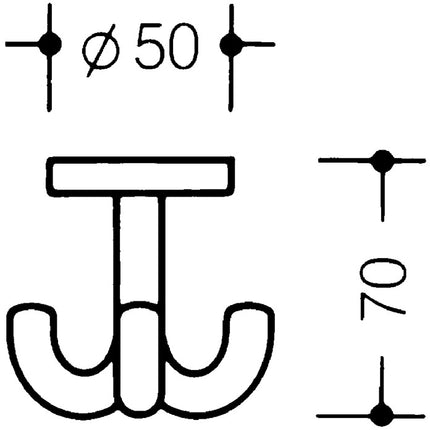 HEWI Dreifachhaken 477.90.050 dreifach Ausladung 50 mm ( 3000206827 )