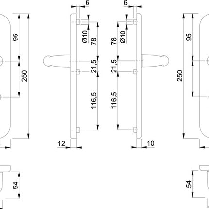 HOPPE Mueble de seguridad Verona 1510/3331/3310 Aluminio F1 ( 3000209100 )