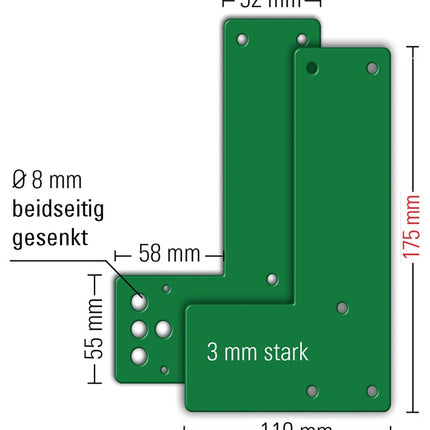 GFS mounting plate 901 - / 991 470 Mounting on glass doors ( 3000250545 )