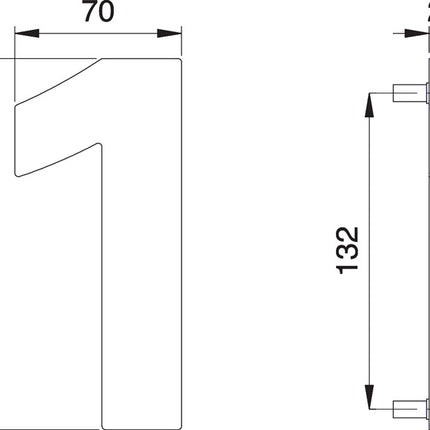 Número de casa EDI dígito 1 acero inoxidable mate ( 3000261316 )