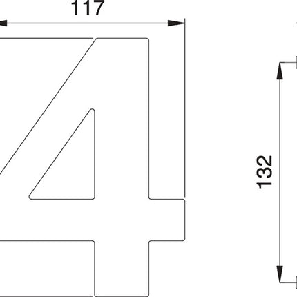 Número de casa EDI dígito 4 acero inoxidable mate ( 3000261319 )