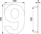 Número de casa EDI dígito 6 / 9 acero inoxidable mate (3000261321)