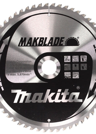 Makita MAKBLADE Kreissägeblatt für Holz 260 x 30 x 2,3 mm 60 Zähne ( B-32801 ) - Toolbrothers