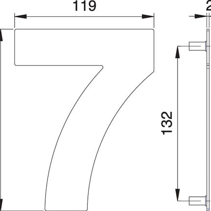 Numer domu EDI cyfra 7 stal nierdzewna matowa ( 3000261322 )