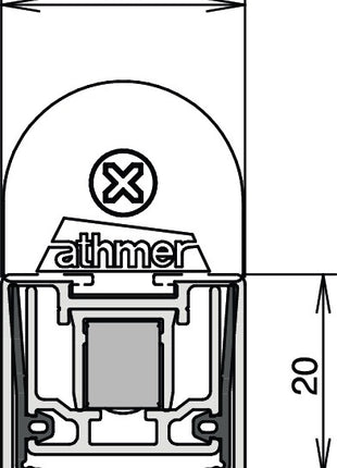 Guarnizione per porta ATHMER Stadi L-24/20 WS 1 lato lunghezza 1200 mm ( 3327023021 )