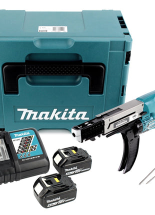 Makita DFR 750 RMJ Akku Magazinschrauber 18 V 45-75mm + 2x Akku 4,0Ah + Ladegerät + Makpac - Toolbrothers