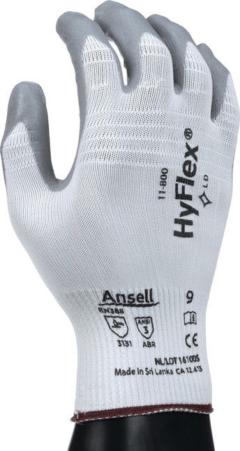 ANSELL gloves HyFlex 11-800 size 8 white/grey ( 4000371393 )