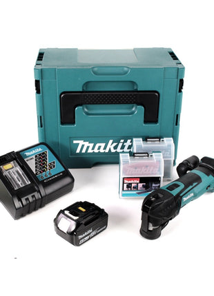 Makita DTM 51 RG1JX2 Akku Multifunktionswerkzeug 18 V + 1x Akku 6,0 Ah + Ladegerät + 39 tlg. Zubehör Set + Makpac - Toolbrothers