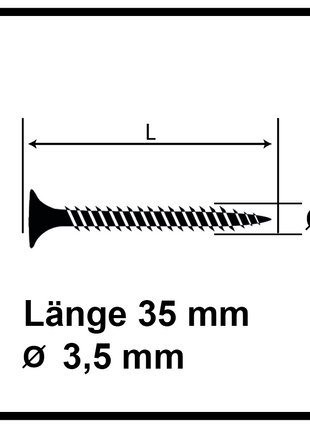 Technofast GF3535TD 5000 x Gipskartonschrauben Trockenbauschrauben 3,5 x 35 PH2 Feingewinde - Toolbrothers