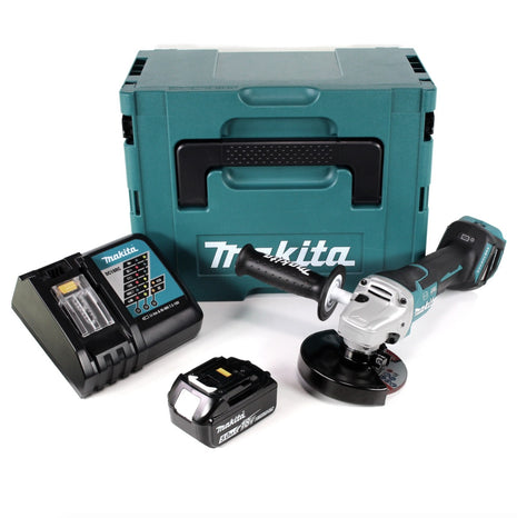 Makita DGA 517 RT1J Akku Winkelschleifer 18 V 125 mm Brushless + 1x Akku 5,0 Ah + Ladegerät + Makpac - Toolbrothers