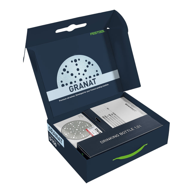 Festool STF D150/48 GR-Set P Juego de discos de desbaste de 60 piezas P60 - P320 granate 150 mm + botella de agua ( 578131 )