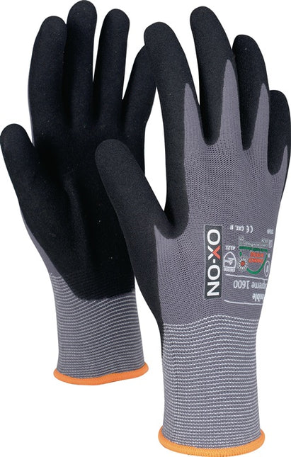 OX-ON gloves Flexible Supreme 1600 size 10 black/light grey ( 4000391366 )