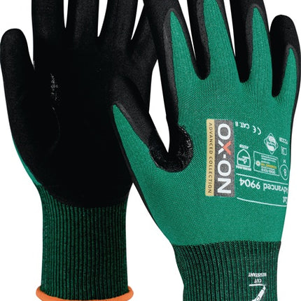 Guantes anticorte OX-ON Cut Advanced 9904 talla 8 negro/verde ( 4000391372 )