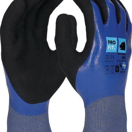PRO FIT guantes de protección contra cortes Ultra DRY CUT D talla 9 azul / negro ( 4000391425 )