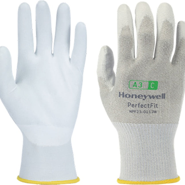 HONEYWELL cut protection gloves New Perfect Fit 13G PU A3/C size 9 white ( 4000391444 )