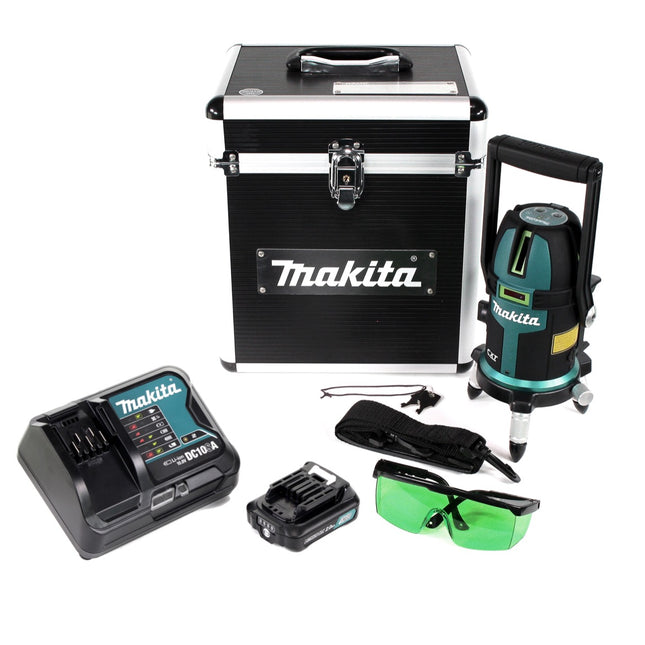 Makita SK 312 GDSA1 Akku Multi Linienlaser Kreuzlinienlaser selbstnivellierend Grün 10,8V + 1x Akku 2,0Ah + Ladegerät + Koffer - Toolbrothers