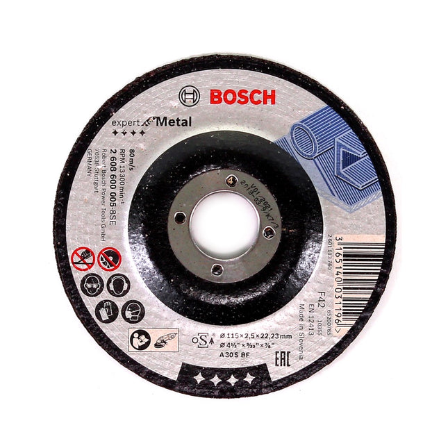 Bosch Trennscheiben für Metall - 115 x 22,23 mm, gekröpft - 25 Stück ( 2608600005 ) - Toolbrothers