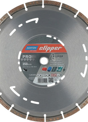 Disco de corte diamantado NORTON CLIPPER 4 x 4 Explorer Ø 350 mm diámetro 20 mm (4000818803)