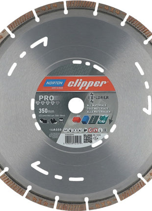 Disco de corte diamantado NORTON CLIPPER 4 x 4 Explorer Ø 350 mm diámetro 25,4 mm (4000818804)