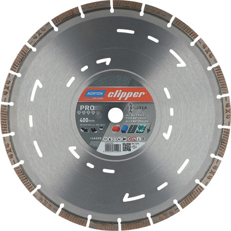 Disco de corte diamantado NORTON CLIPPER 4 x 4 Explorer Ø 400 mm diámetro 25,4 mm (4000818805)