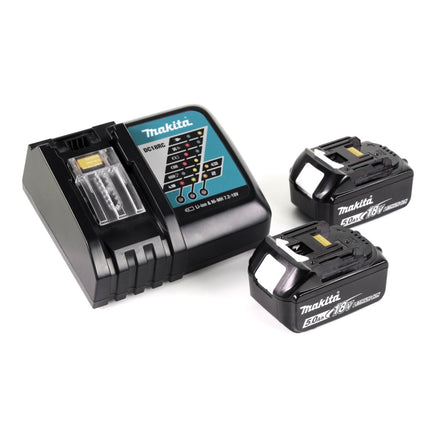 Makita DMR 202 RT Baustellen Lautsprecher 18V - für Akku- und Netzbetrieb, mit Bluetooth-Funktion, AUX-Anschluss, USB-Port, LCD Display + 2x 5,0 Ah Akku + Ladegerät - Toolbrothers