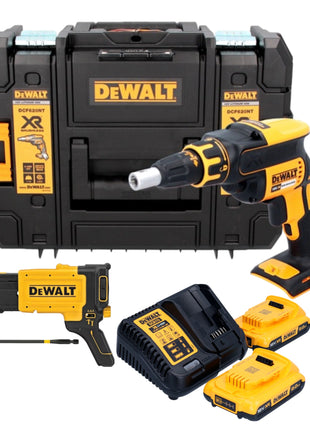 Atornillador para paneles de yeso a batería DeWalt DCF 620 D2T 18 V 30 Nm sin escobillas + 2 baterías 2,0 Ah + cargador + TSTAK