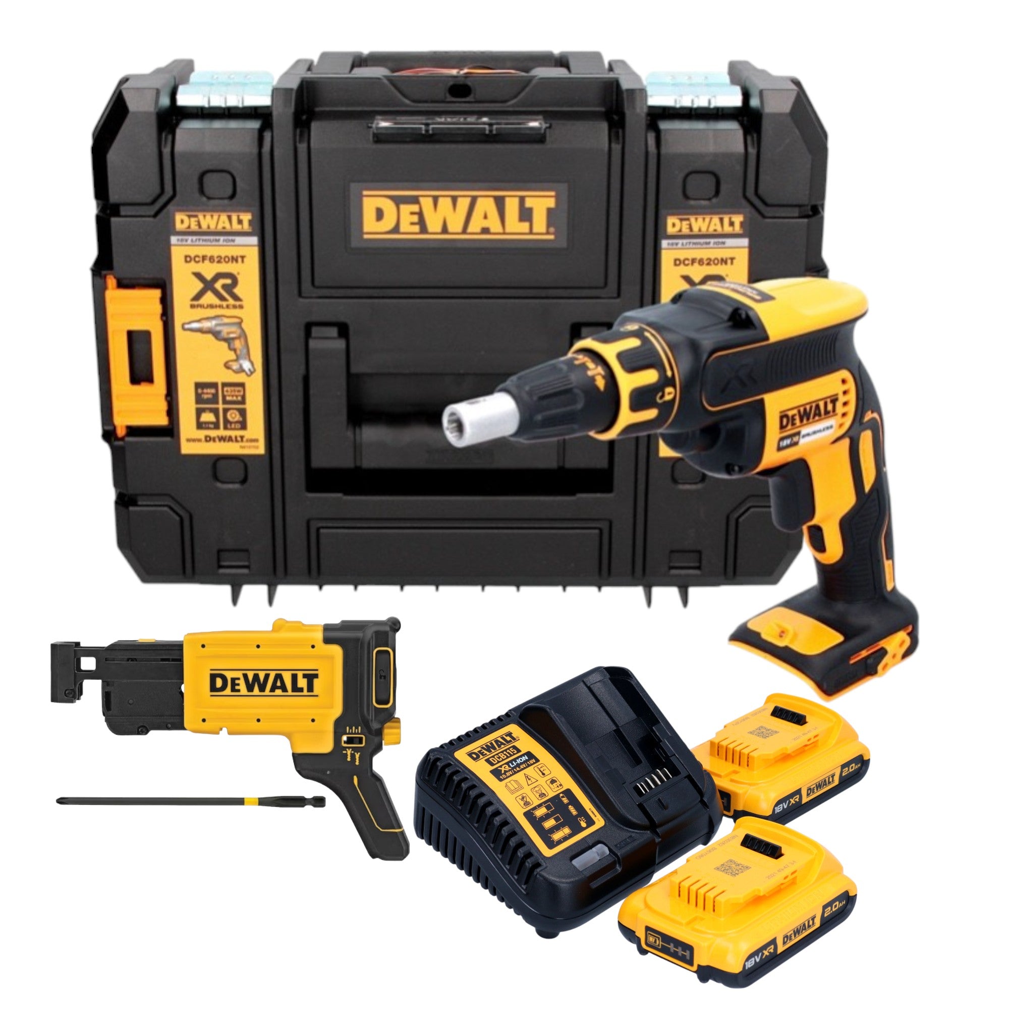 DeWalt DCF 620 D2T Akku Trockenbauschrauber 18 V 30 Nm Brushless 2x Akku 2 0 Ah Ladegeraet TSTAK 0 - toolbrothers