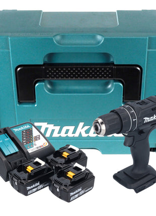 Makita DHP 482 F3JB taladro percutor inalámbrico 18 V 62 Nm negro + 3x baterías 3,0 Ah + cargador + Makpac