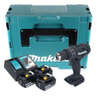 Makita DHP 482 F3JB taladro percutor inalámbrico 18 V 62 Nm negro + 3x baterías 3,0 Ah + cargador + Makpac