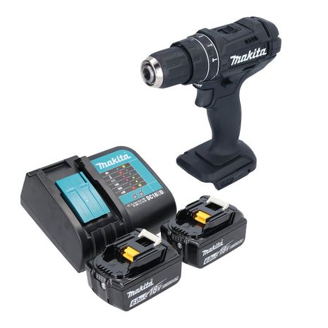 Makita DHP 482 SGB taladro percutor inalámbrico 18 V 62 Nm negro + 2x baterías 6,0 Ah + cargador