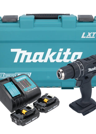 Makita DHP 482 SAKB taladro percutor inalámbrico 18 V 62 Nm negro + 2x baterías 2,0 Ah + cargador + estuche