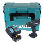 Makita DHP 482 SM1JB Perceuse-visseuse à percussion sans fil 18 V 62 Nm noire + 1x batterie 4,0 Ah + chargeur + Makpac