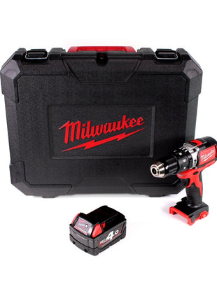 Milwaukee M18 BLPD 401 Brushless Akku-Schlagbohrschrauber 18V - 13mm Schnellspannbohrfutter + Transportkoffer und Milwaukee M18 B4 Akku 18 V / 4,0 Ah - Toolbrothers