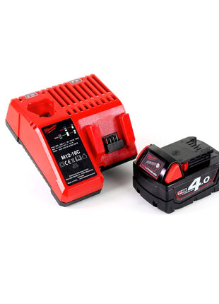 Milwaukee M18 BLPD 401 C Brushless Akku-Schlagbohrschrauber 18V - 13mm Schnellspannbohrfutter + Transportkoffer, Milwaukee M18 B4 Akku 18 V / 4,0 Ah und M12-18C Akku Ladegerät - Toolbrothers