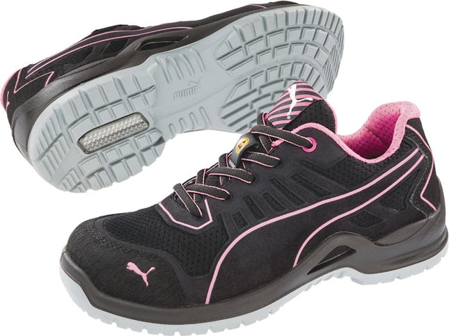 Chaussures de sécurité pour femmes PUMA Fuse TC Pink Wns Low Taille 36 noir/rose ( 4300700486 )