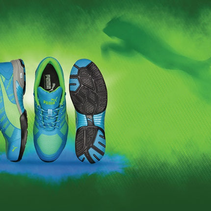 Zapatos de seguridad de mujer PUMA Knit Blue Wns Low Talla 39 azul/verde (4300700653)