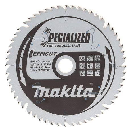 Makita EFFICUT Kreissägeblatt für Holz 165 x 20 x 1,45 mm 56 Zähne ( B-57336 ) - Toolbrothers